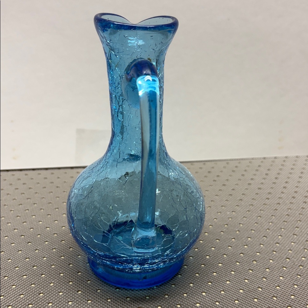 Blue Crackle Glass Pitcher - Picture 5 of 8